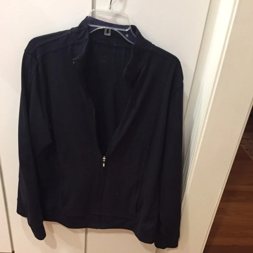Lands ‘ End Zip Front  Long Sleeve Casual Jacket Black -XL
